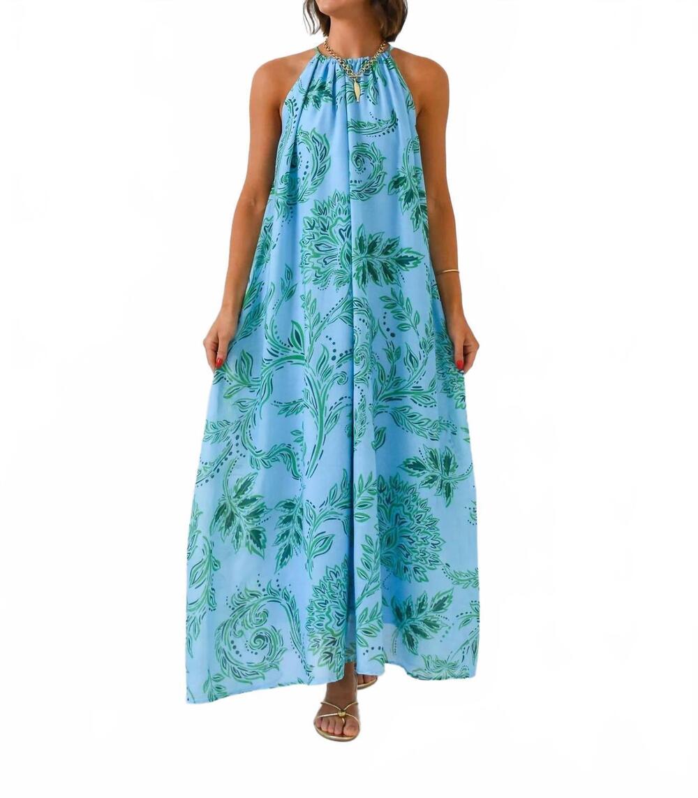NEW TCEC go with the flow midi dress in blue